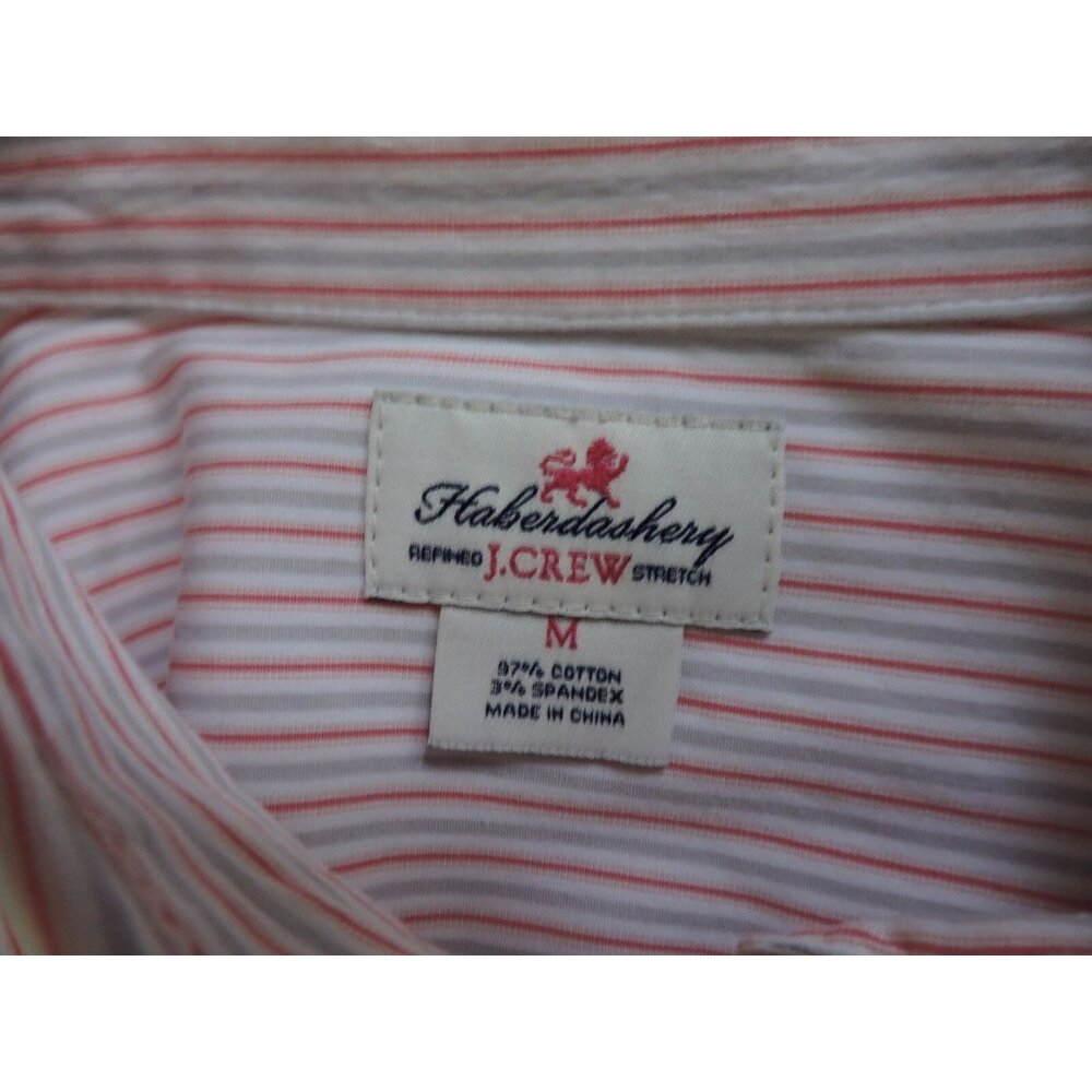 J Crew Haberdashery Shirt Refined Stretch Sz M Button Down Striped Career Blouse - Picture 2 of 6